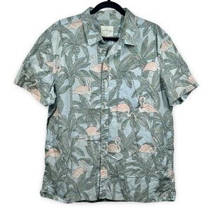 American Eagle Flex Flamingo‎ Camp Shirt Men's Size XL Novelty Preppy Beach
